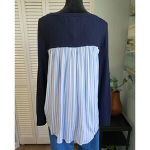 NWT Loft Outlet XS Relaxed fit Navy Blue Sweater Flowy Blouse Back $65